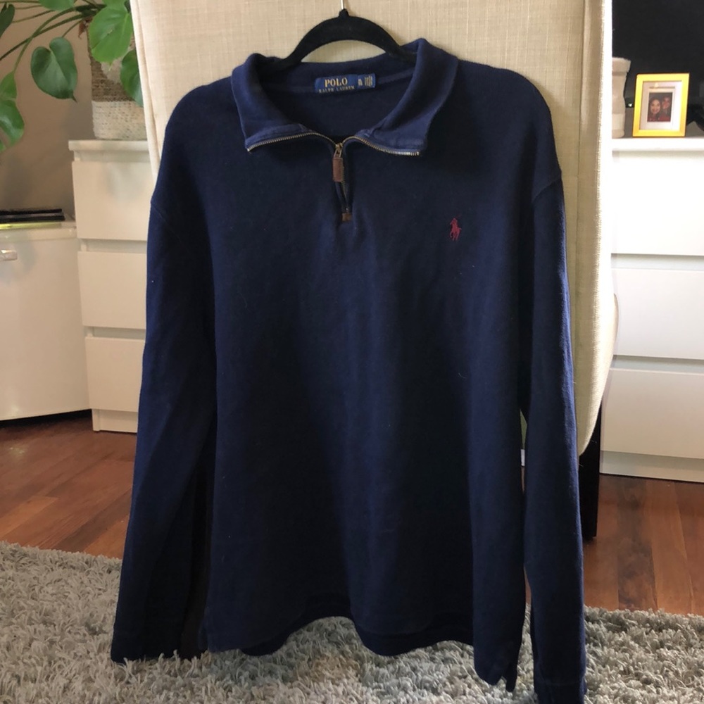 Polo navy blue quarter zip pullover